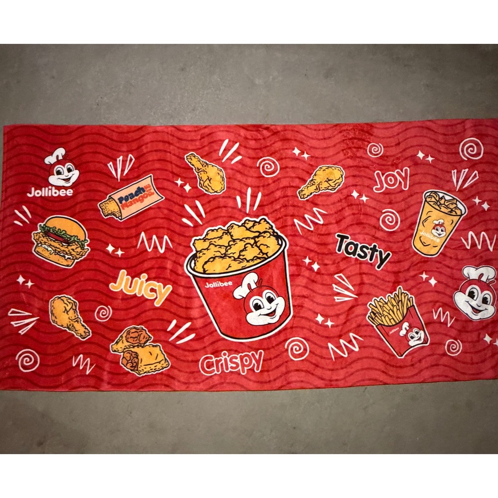 Jollibee Jolly Beach Towel Official 2024 Merch Chickenjoy Red Pool Towel